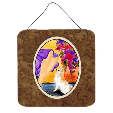 MICASA 6 x 6 in. Lady with her Chihuahua Aluminium Metal Wall or Door Hanging Prints MI628576